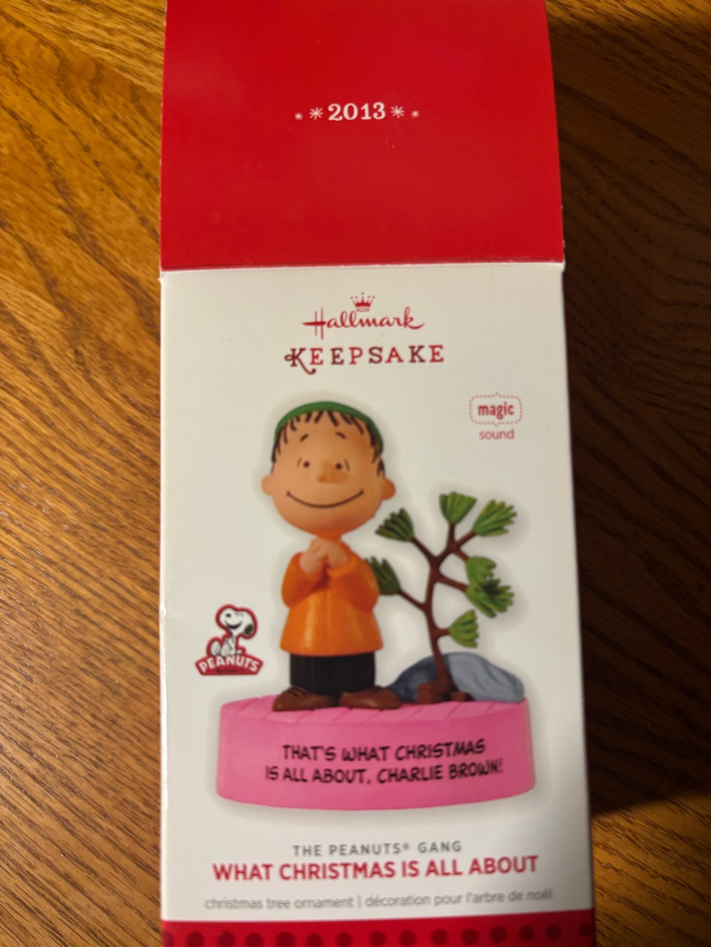 Hallmark Magic Ornament “What Christmas Is All About” Peanuts Gang Linus